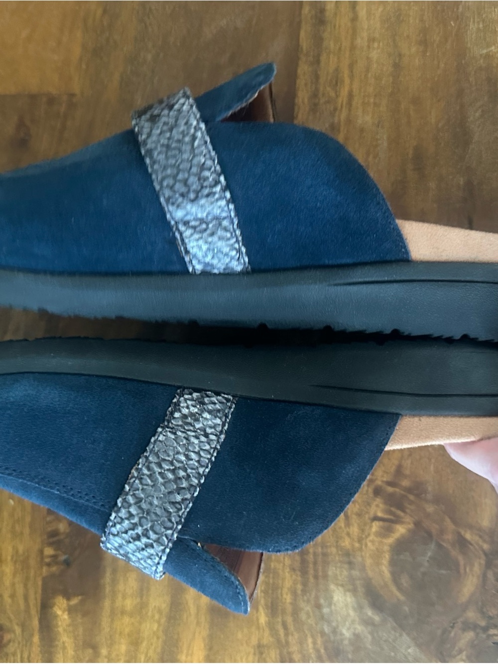 Vionic‎ Darla blue suede slip on comfort mules flats ladies 9.5 wide - Picture 7 of 8